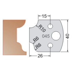 #045 40mm Knives For MPC Multi Profile Cutter (Set of 2) Dimar 3304540