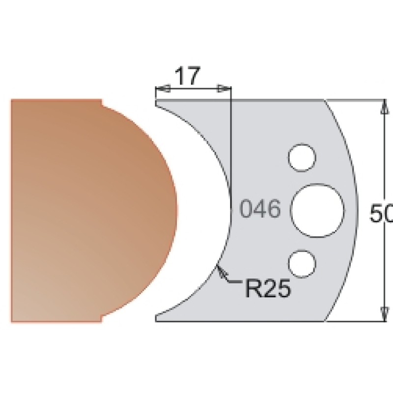 #046 50mm Knives For MPC Multi Profile Cutter (Set of 2) Dimar 3304650