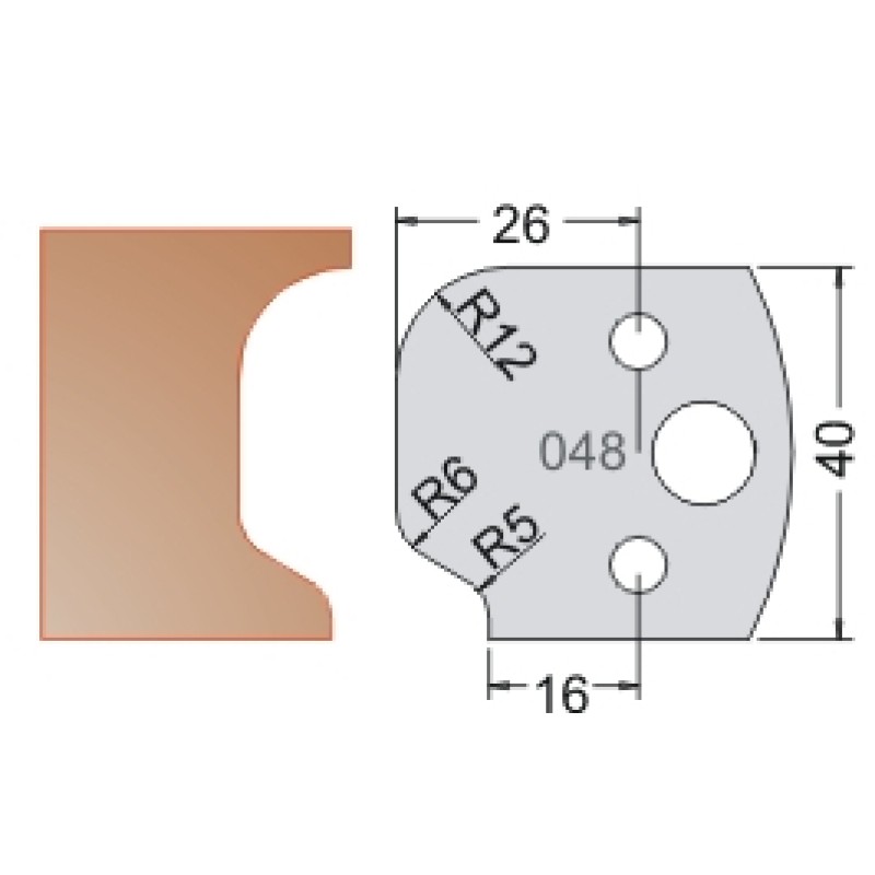 #048 40mm Knives For MPC Multi Profile Cutter (Set of 2) Dimar 3304840