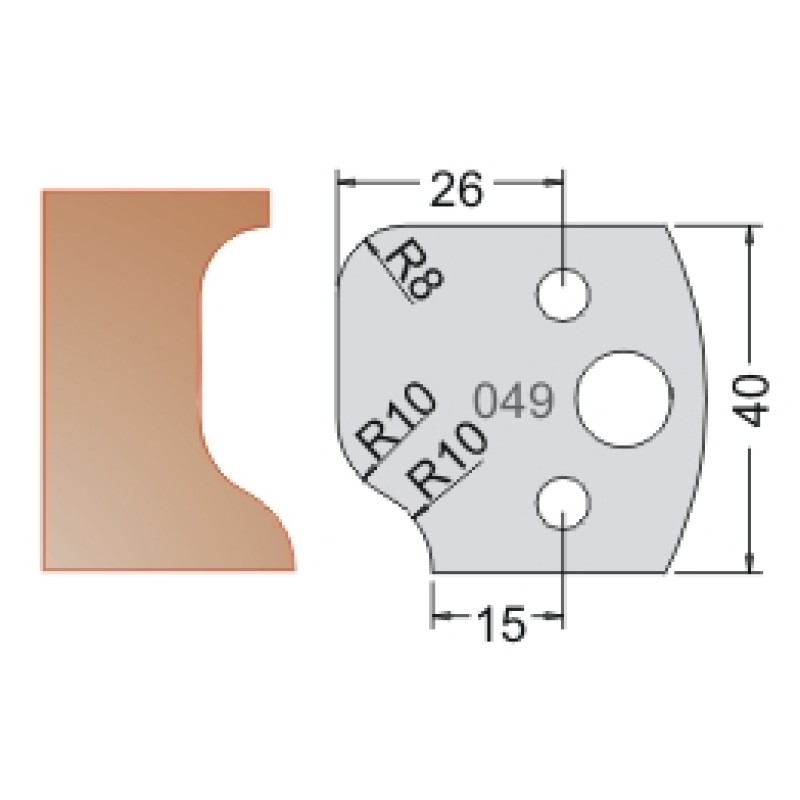 #049 40mm Knives For MPC Multi Profile Cutter (Set of 2) Dimar 3304940