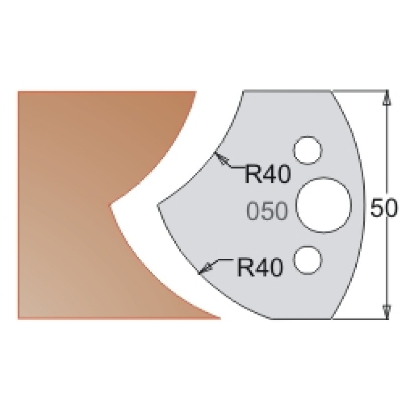 #050 50mm Knives For MPC Multi Profile Cutter (Set of 2) Dimar 3305050