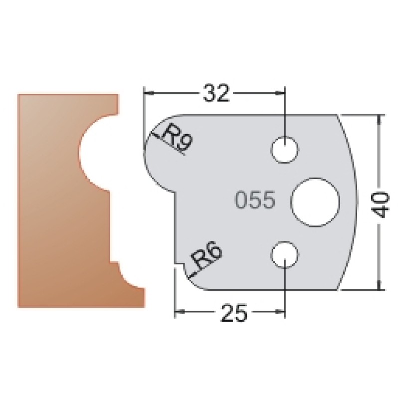 #055 40mm Knives For MPC Multi Profile Cutter (Set of 2) Dimar 3305540