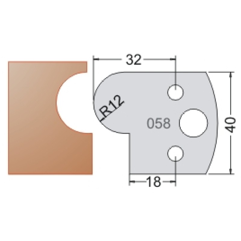 #058 40mm Knives For MPC Multi Profile Cutter (Set of 2) Dimar 3305840