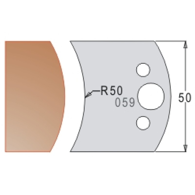 #059 50mm Knives For MPC Multi Profile Cutter (Set of 2) Dimar 3305950
