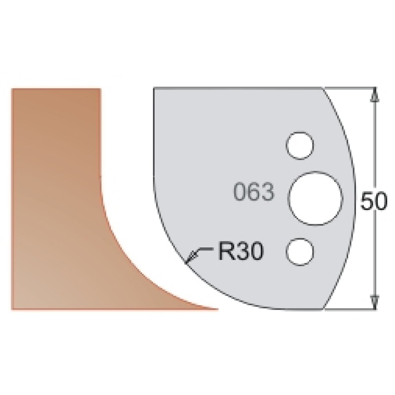 #063 50mm Knives For MPC Multi Profile Cutter (Set of 2) Dimar 3306350