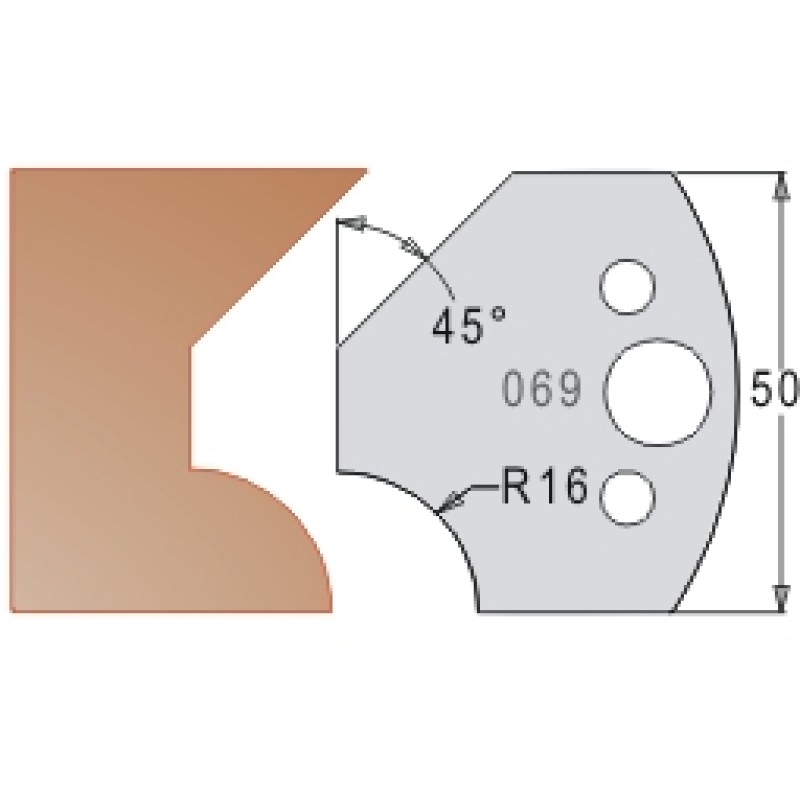 #069 50mm Knives For MPC Multi Profile Cutter (Set of 2) Dimar 3306950