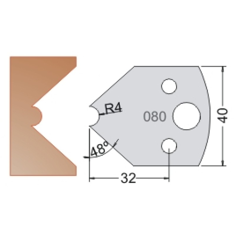 #080 40mm Knives For MPC Multi Profile Cutter (Set of 2) Dimar 3308040