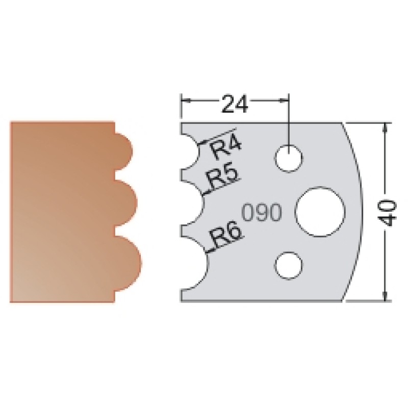 #090 40mm Knives For MPC Multi Profile Cutter (Set of 2) Dimar 3309040