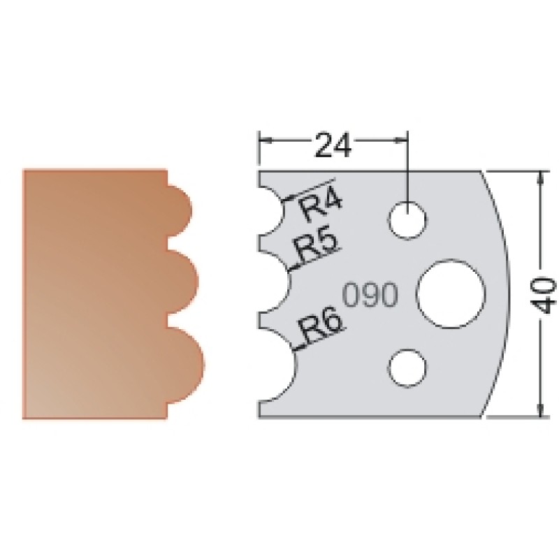 #090 40mm Knives For MPC Multi Profile Cutter - Carbide Tipped (Set of 2) Dimar 3309042