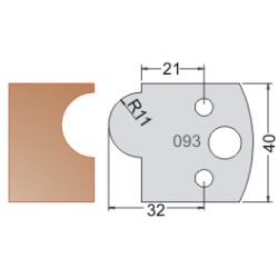 #093 40mm Knives For MPC Multi Profile Cutter (Set of 2) Dimar 3309340