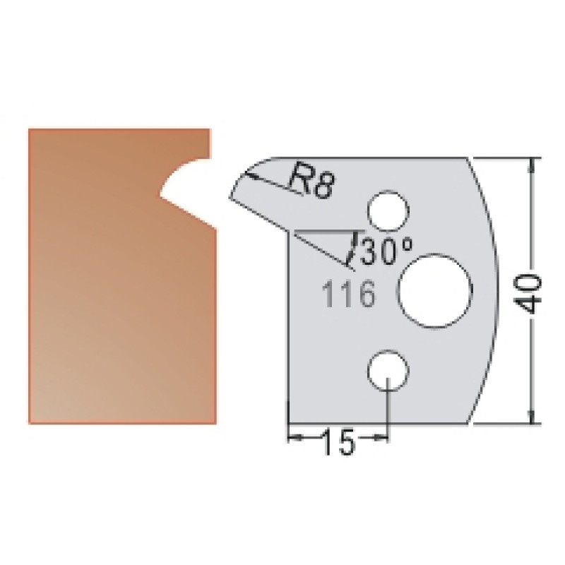 #116 40mm Knives For MPC Multi Profile Cutter (Set of 2) Dimar 3311640