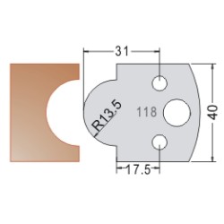 #118 40mm Knives For MPC Multi Profile Cutter (Set of 2) Dimar 3311840