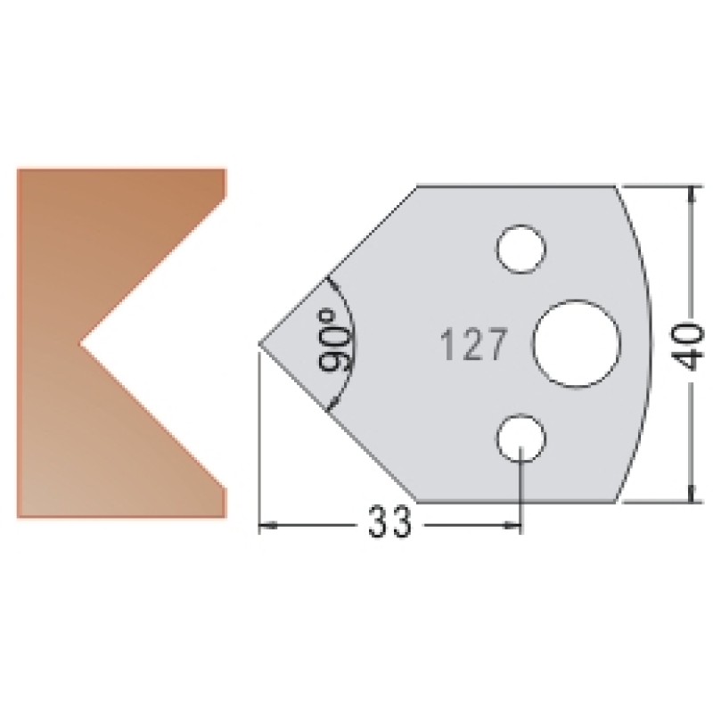 #127 40mm Knives For MPC Multi Profile Cutter (Set of 2) Dimar 3312740