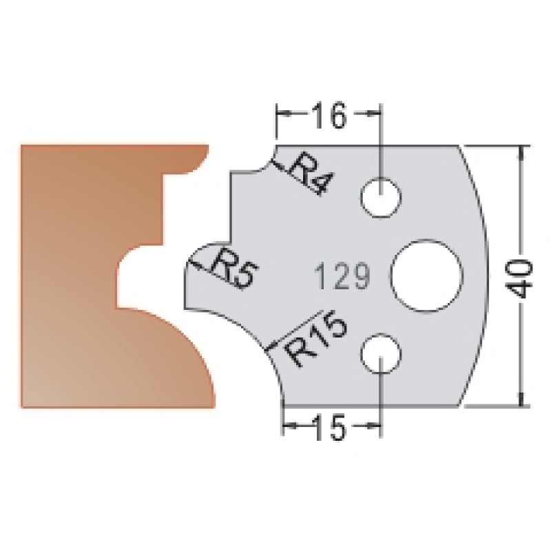 #129 40mm Knives For MPC Multi Profile Cutter (Set of 2) Dimar 3312940