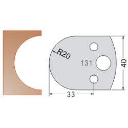 #131 40mm Knives For MPC Multi Profile Cutter (Set of 2) Dimar 3313140
