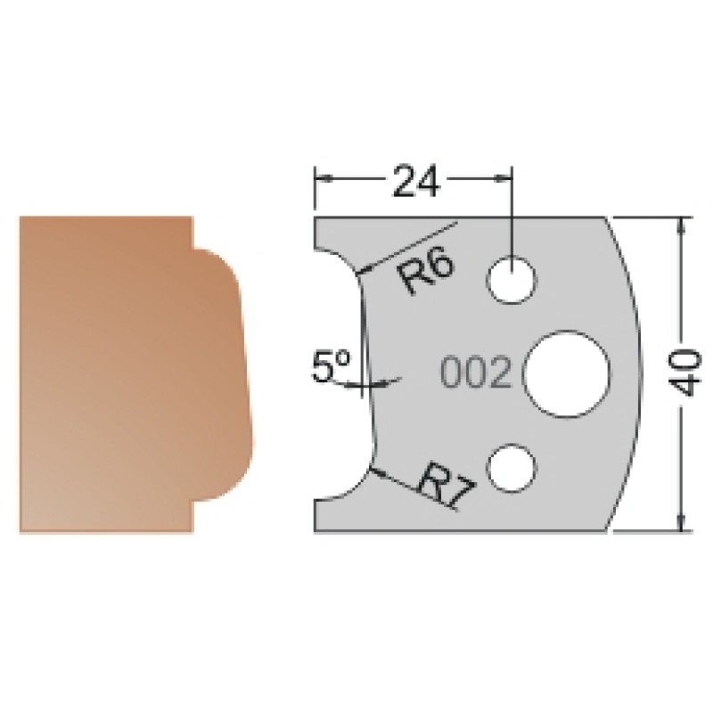 #002 40mm Limiters For MPC Multi Profile Cutter (Set of 2) Dimar 3400240