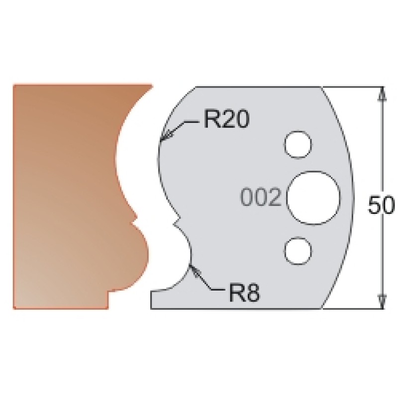 #002 50mm Limiters For MPC Multi Profile Cutter (Set of 2) Dimar 3400250