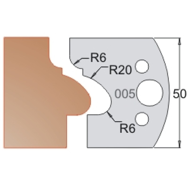 #005 50mm Limiters For MPC Multi Profile Cutter (Set of 2) Dimar 3400550