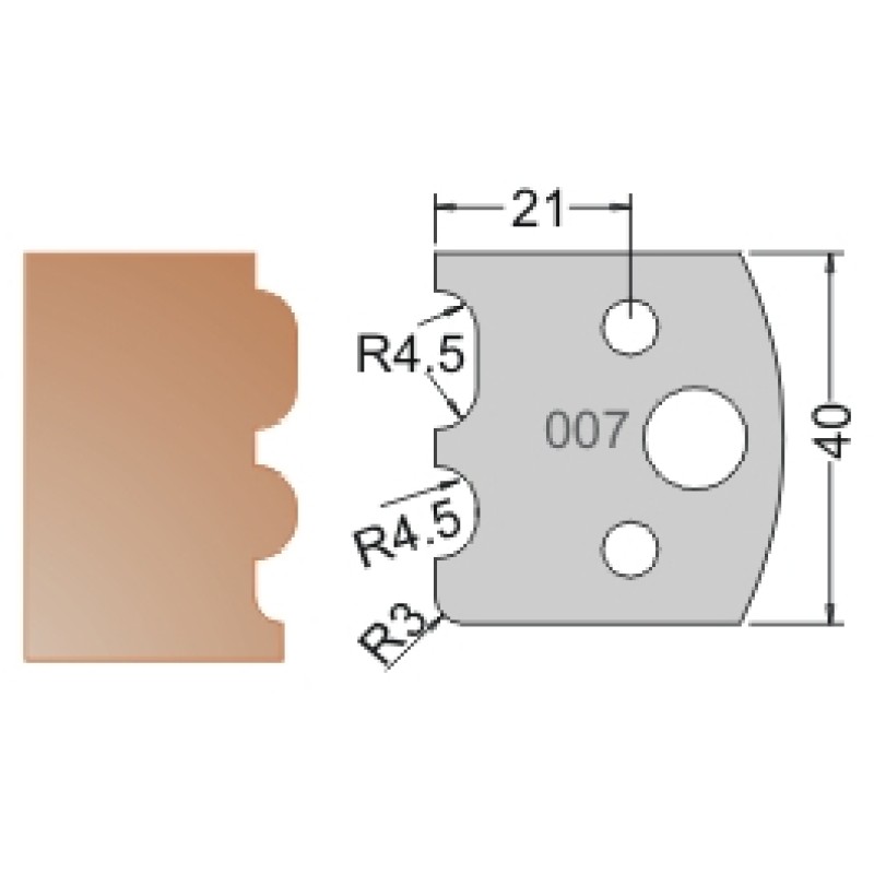 #007 40mm Limiters For MPC Multi Profile Cutter (Set of 2) Dimar 3400740