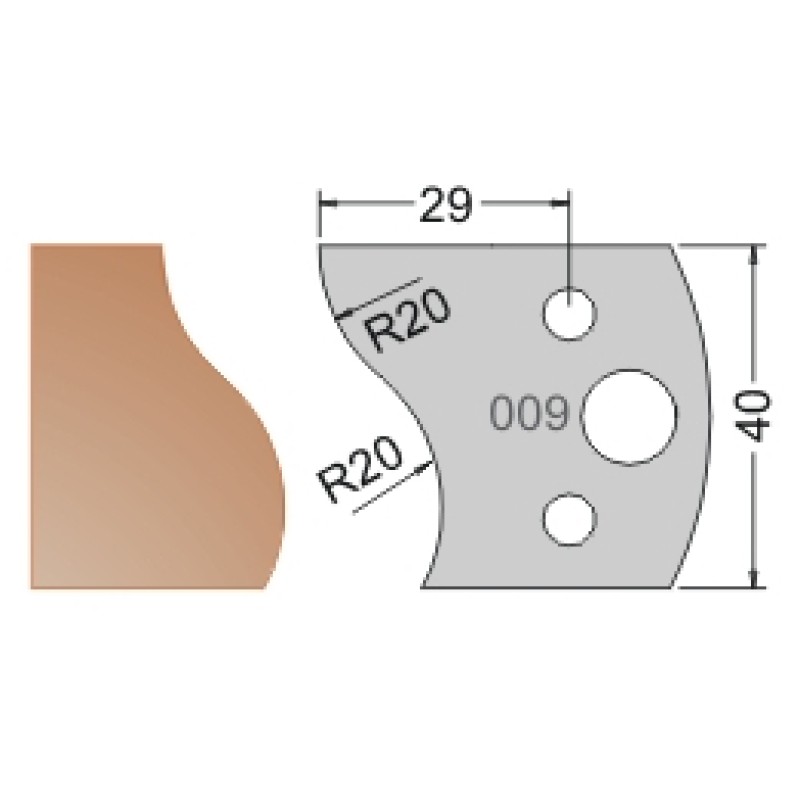 #009 40mm Limiters For MPC Multi Profile Cutter (Set of 2) Dimar 3400940