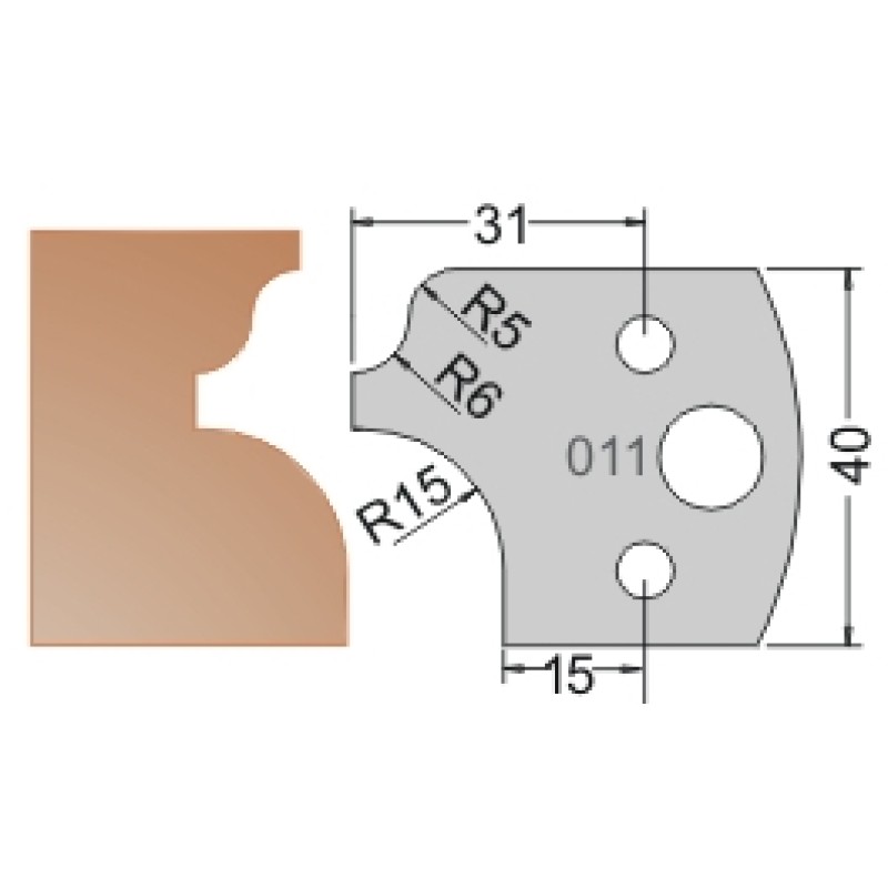 #011 40mm Limiters For MPC Multi Profile Cutter (Set of 2) Dimar 3401140