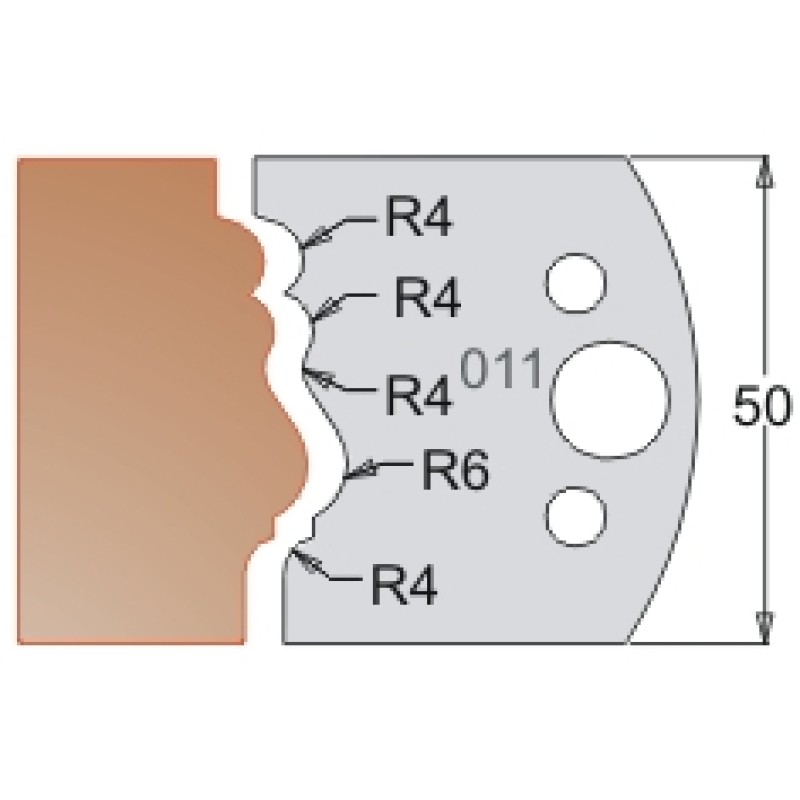 #011 50mm Limiters For MPC Multi Profile Cutter (Set of 2) Dimar 3401150
