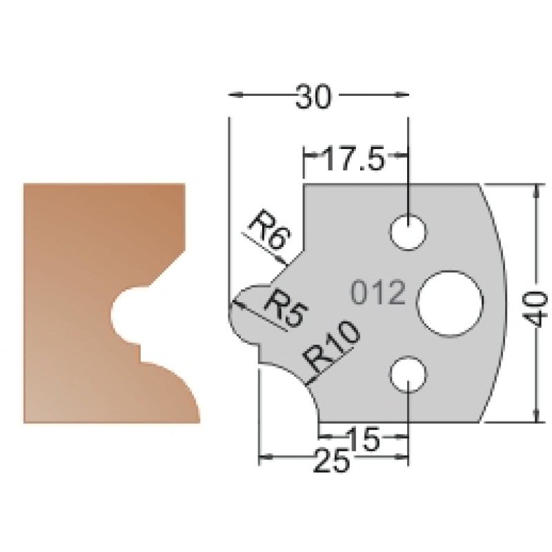 #012 40mm Limiters For MPC Multi Profile Cutter (Set of 2) Dimar 3401240