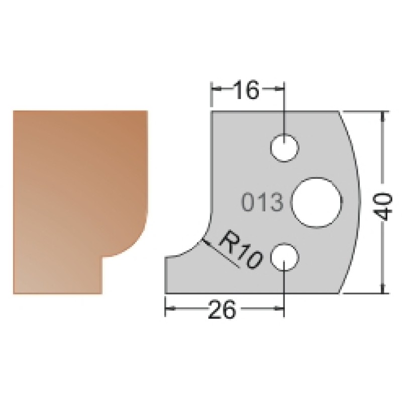 #013 40mm Limiters For MPC Multi Profile Cutter (Set of 2) Dimar 3401340