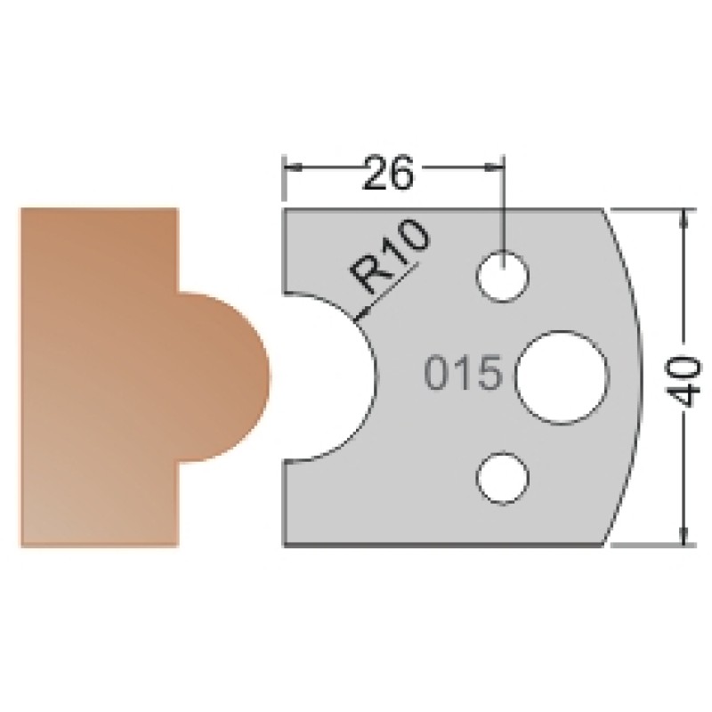 #015 40mm Limiters For MPC Multi Profile Cutter (Set of 2) Dimar 3401540