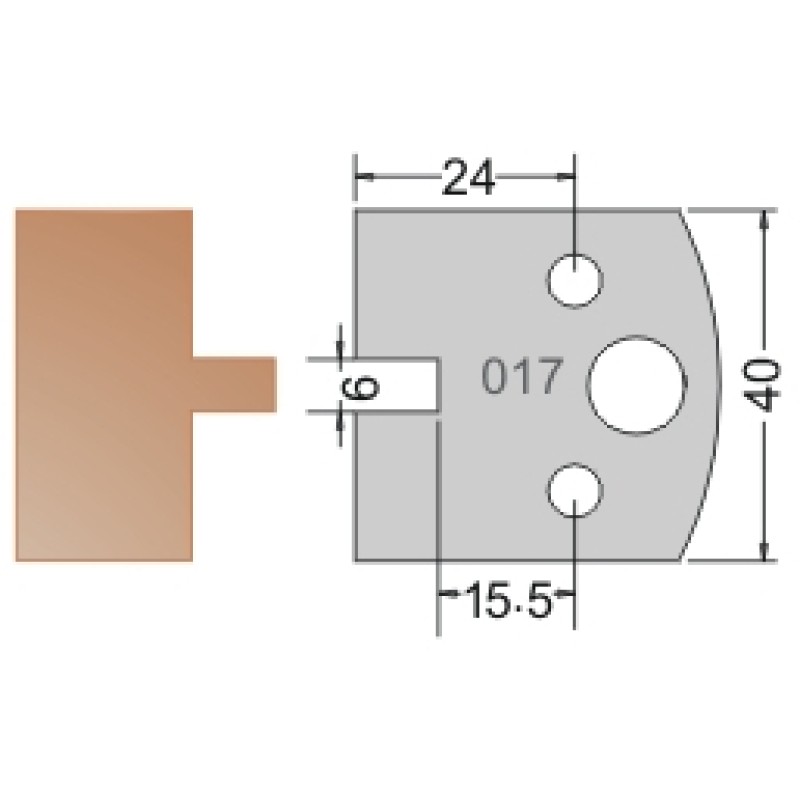 #017 40mm Limiters For MPC Multi Profile Cutter (Set of 2) Dimar 3401740