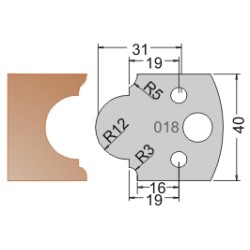#018 40mm Limiters For MPC Multi Profile Cutter (Set of 2) Dimar 3401840
