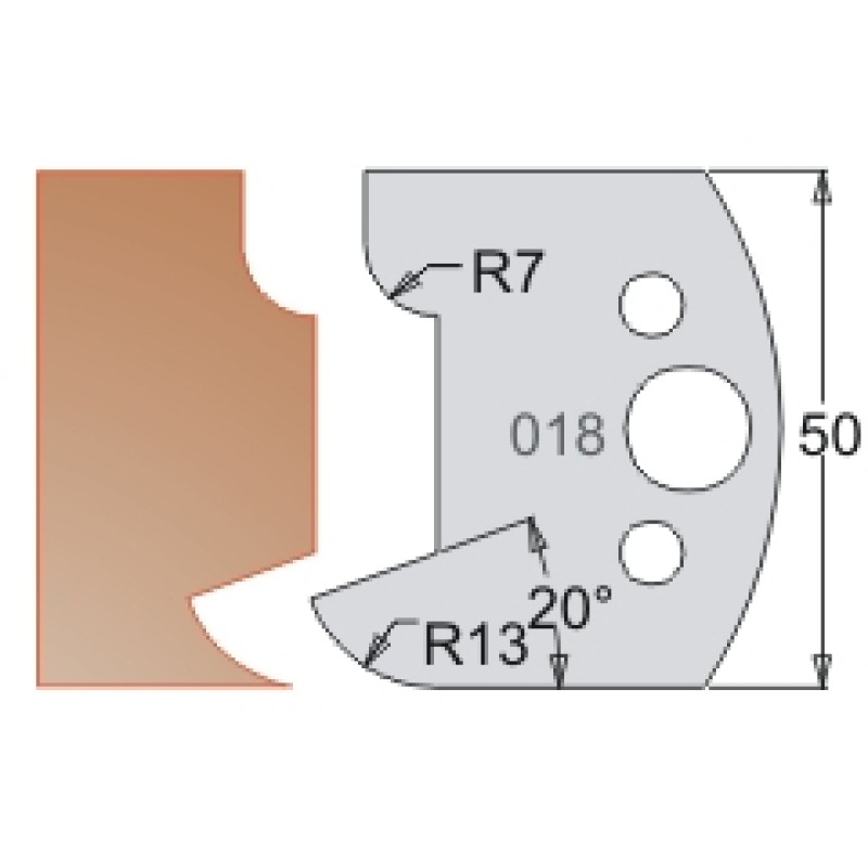 #018 50mm Limiters For MPC Multi Profile Cutter (Set of 2) Dimar 3401850