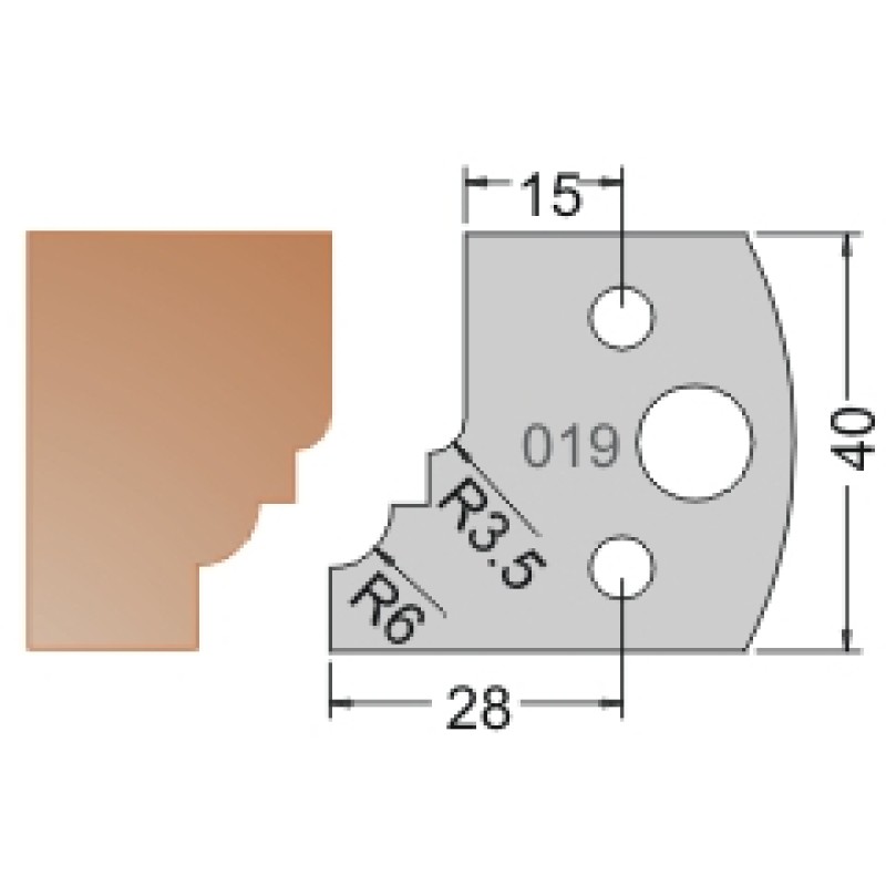 #019 40mm Limiters For MPC Multi Profile Cutter (Set of 2) Dimar 3401940
