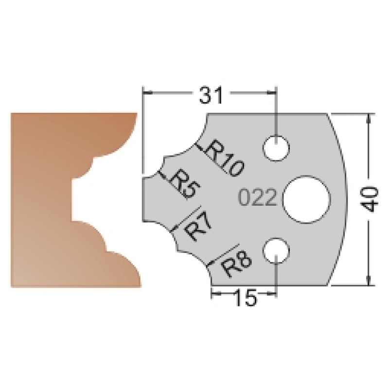 #022 40mm Limiters For MPC Multi Profile Cutter (Set of 2) Dimar 3402240
