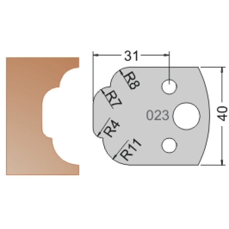 #023 40mm Limiters For MPC Multi Profile Cutter (Set of 2) Dimar 3402340