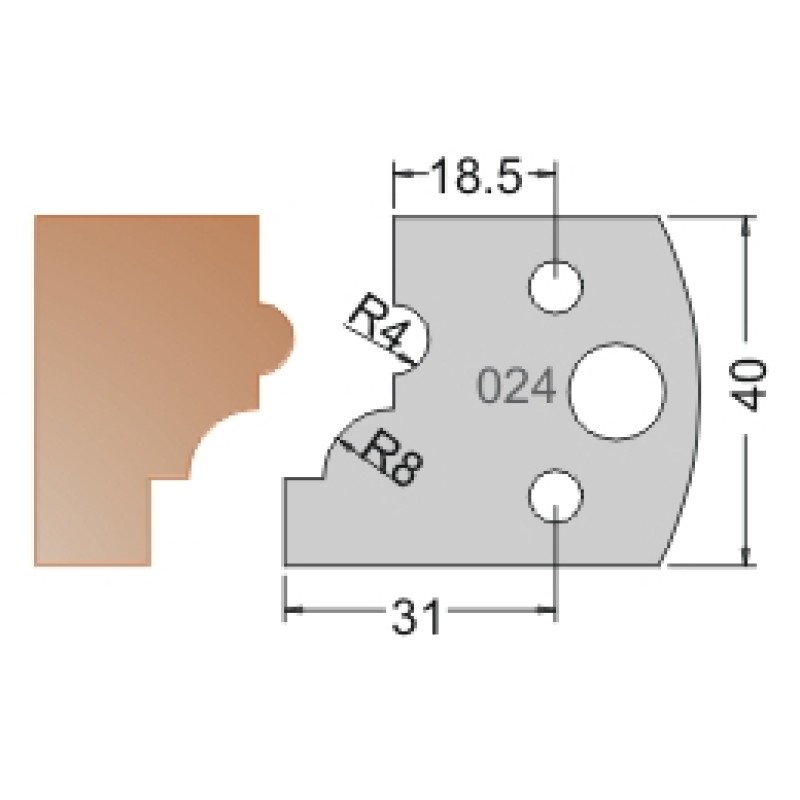 #024 40mm Limiters For MPC Multi Profile Cutter (Set of 2) Dimar 3402440