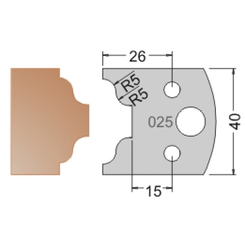 #025 40mm Limiters For MPC Multi Profile Cutter (Set of 2) Dimar 3402540