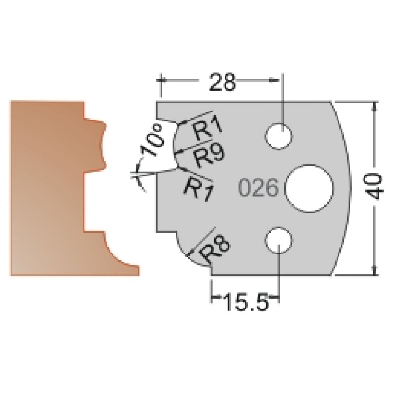 #026 40mm Limiters For MPC Multi Profile Cutter (Set of 2) Dimar 3402640