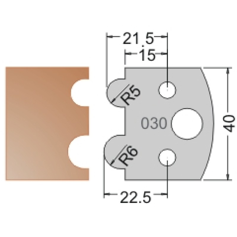 #030 40mm Limiters For MPC Multi Profile Cutter (Set of 2) Dimar 3403040