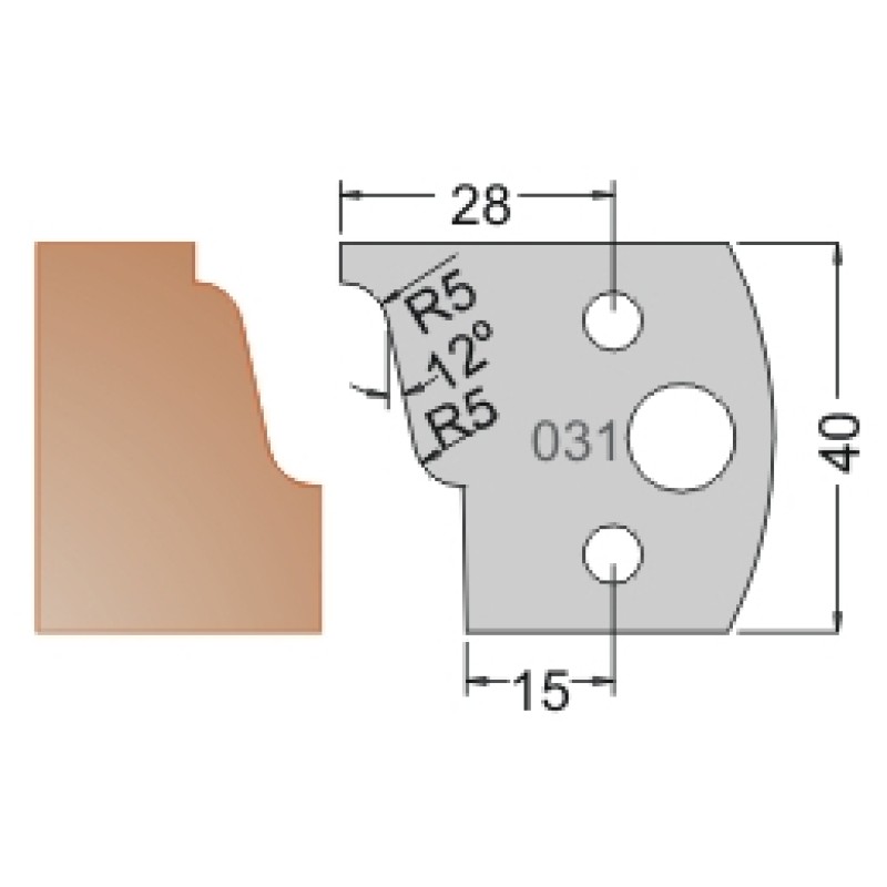 #031 40mm Limiters For MPC Multi Profile Cutter (Set of 2) Dimar 3403140