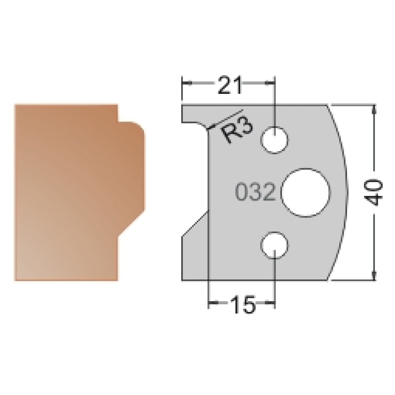 #032 40mm Limiters For MPC Multi Profile Cutter (Set of 2) Dimar 3403240