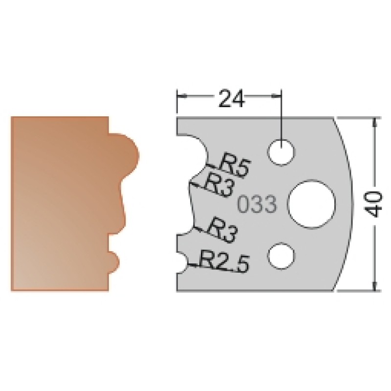 #033 40mm Limiters For MPC Multi Profile Cutter (Set of 2) Dimar 3403340