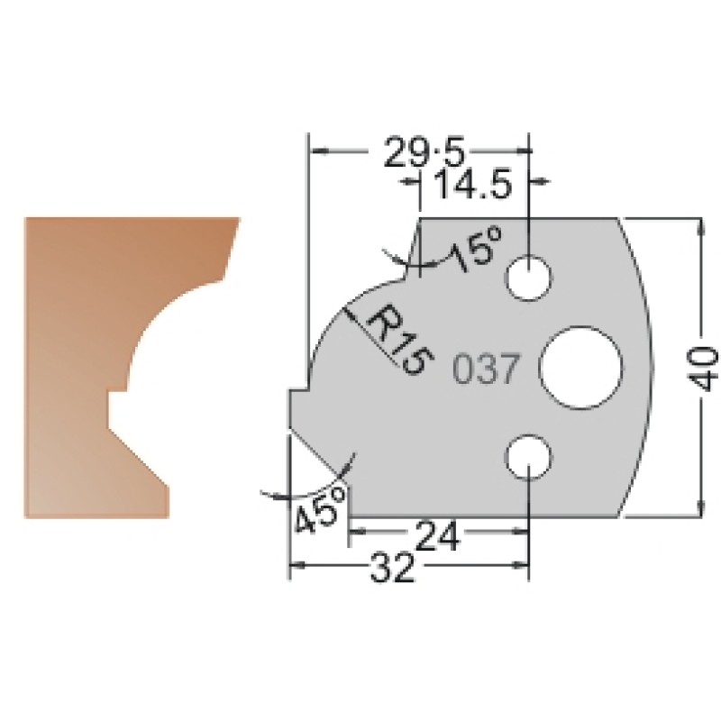#037 40mm Limiters For MPC Multi Profile Cutter (Set of 2) Dimar 3403740