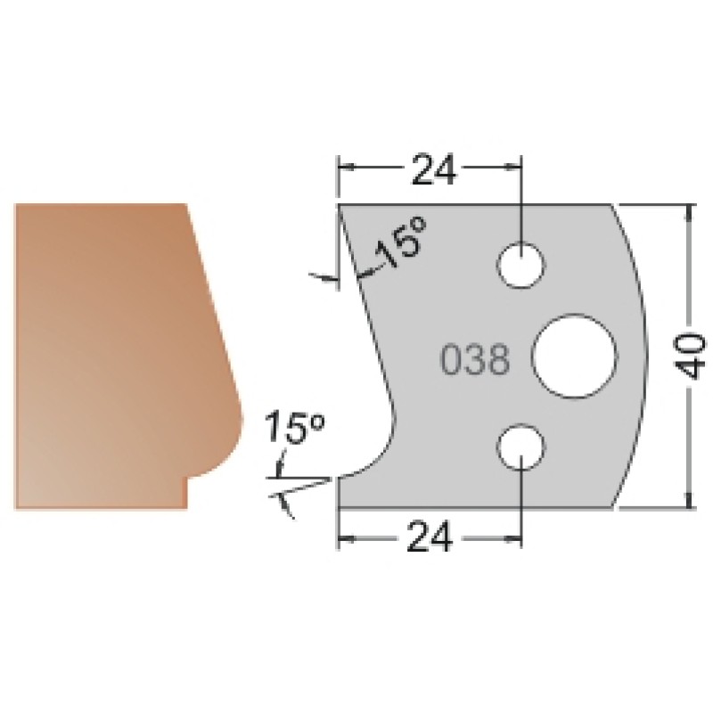 #038 40mm Limiters For MPC Multi Profile Cutter (Set of 2) Dimar 3403840