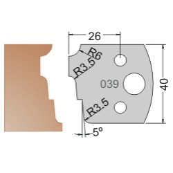 #039 40mm Limiters For MPC Multi Profile Cutter (Set of 2) Dimar 3403940
