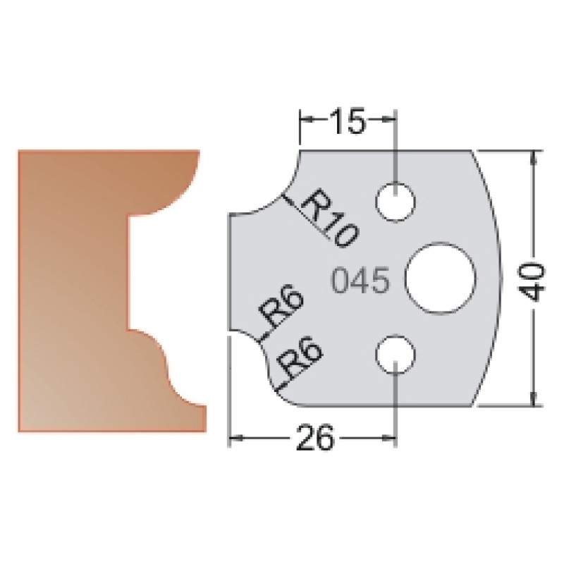 #045 40mm Limiters For MPC Multi Profile Cutter (Set of 2) Dimar 3404540