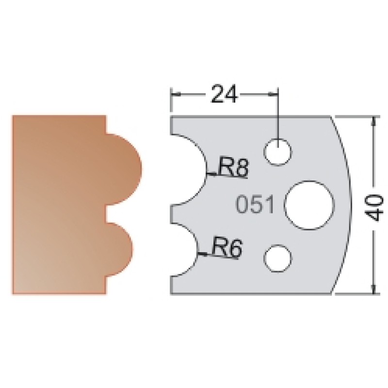 #051 40mm Limiters For MPC Multi Profile Cutter (Set of 2) Dimar 3405140