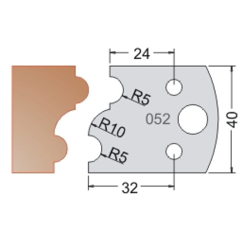 #052 40mm Limiters For MPC Multi Profile Cutter (Set of 2) Dimar 3405240
