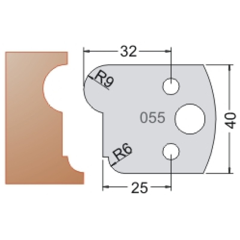 #055 40mm Limiters For MPC Multi Profile Cutter (Set of 2) Dimar 3405540