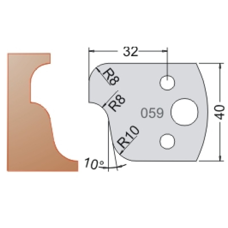 #059 40mm Limiters For MPC Multi Profile Cutter (Set of 2) Dimar 3405940